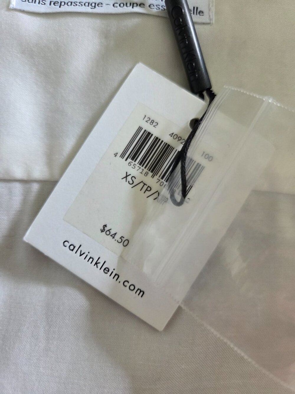 Calvin Klein Fitted Sheen Off White Blouse with Tags - Picture 9 of 12